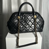 Chanel Black Quilted Gold Hardware Calfskin Bowling Bag