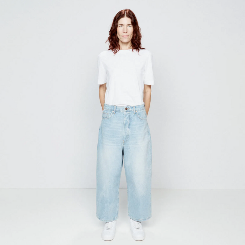 Raey Pale Blue Denim Crop Jeans