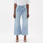 Raey Light Blue Wide Leg Raw Hem Jeans