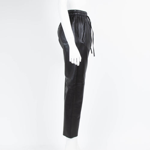 Oakwood Black Leather Straight Leg Trousers