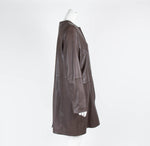 Weekend Max Mara Brown Leather Knee Length Coat