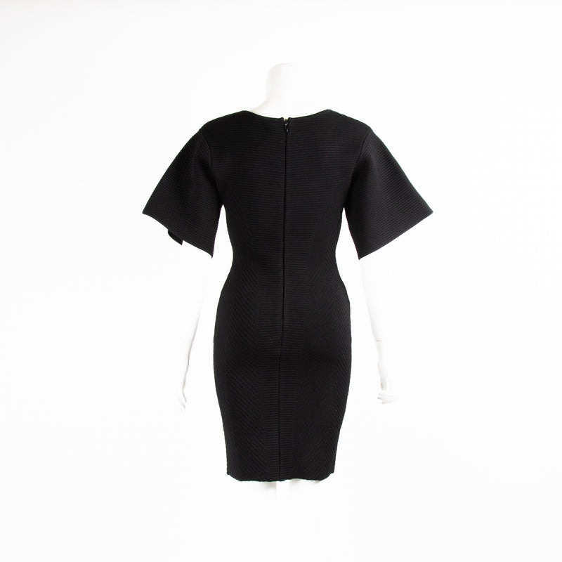 Herve Leger Black Ribbed Bodycon Dress