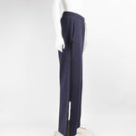 JW Anderson Navy Wide Leg Contrast Stitch Track Pant