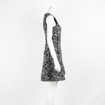 Antonio Berardi Black And White Animal Fit And Flare Sleeveless Dress