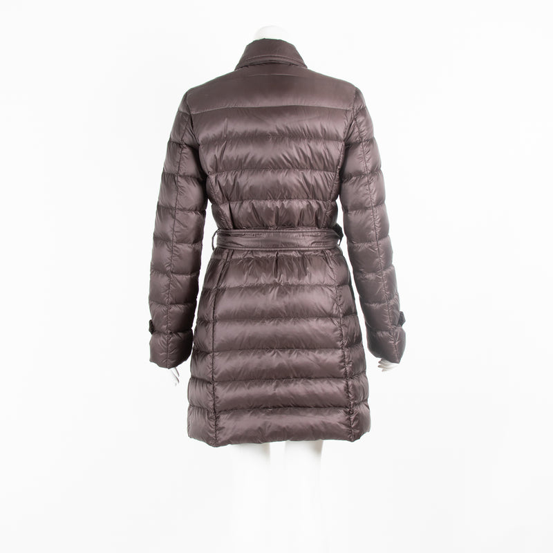 Moncler Brown Longline Double Breasted Coat