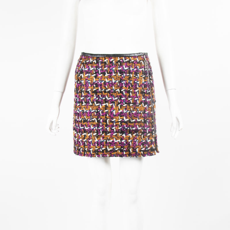 Louis Vuitton Multi Wool Woven Tweed Mini Skirt