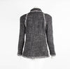 Chanel Black White Tweed Perspex Button Jacket