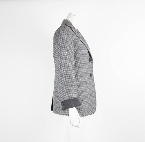 Weekend MaxMara Grey Check Boxy Blazer