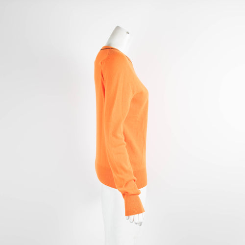 Donna Ida Orange Cashmere Crew Neck Jumper