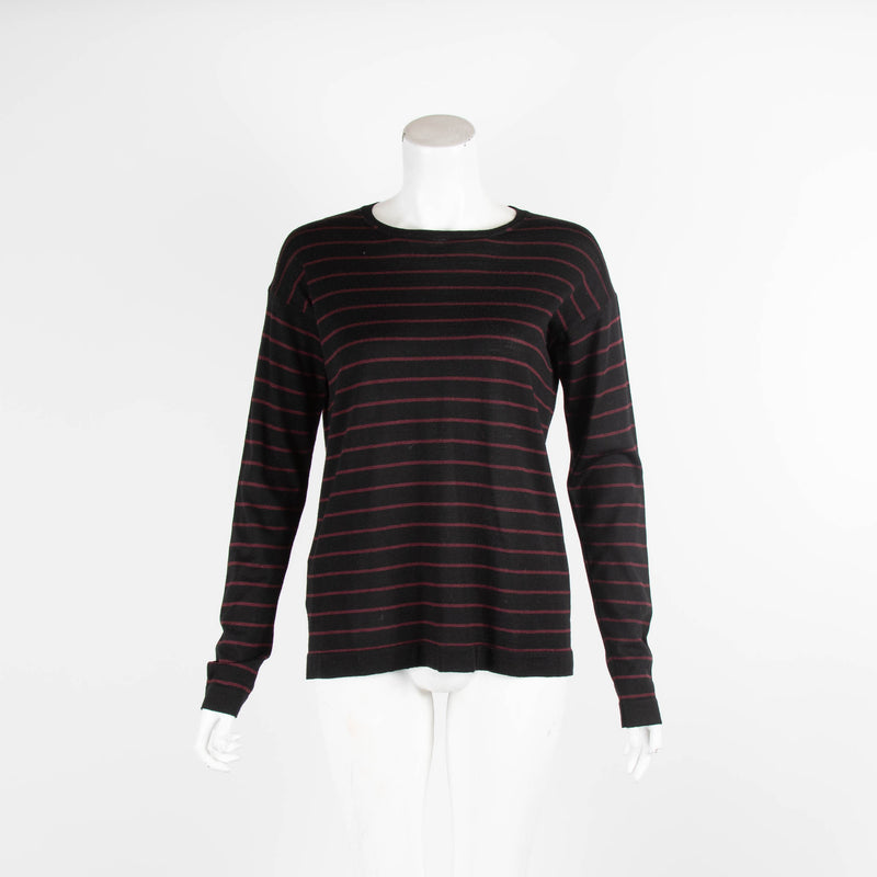 Prada Black and Burgundy Stripe Knit Jumper