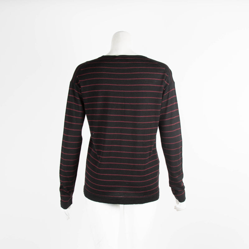 Prada Black and Burgundy Stripe Knit Jumper