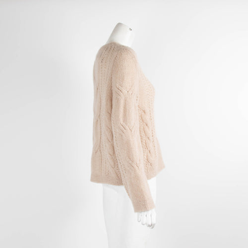 Lu Ren Beige Cable Knit Jumper