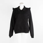 Prada Black Knitted Collared Jumper