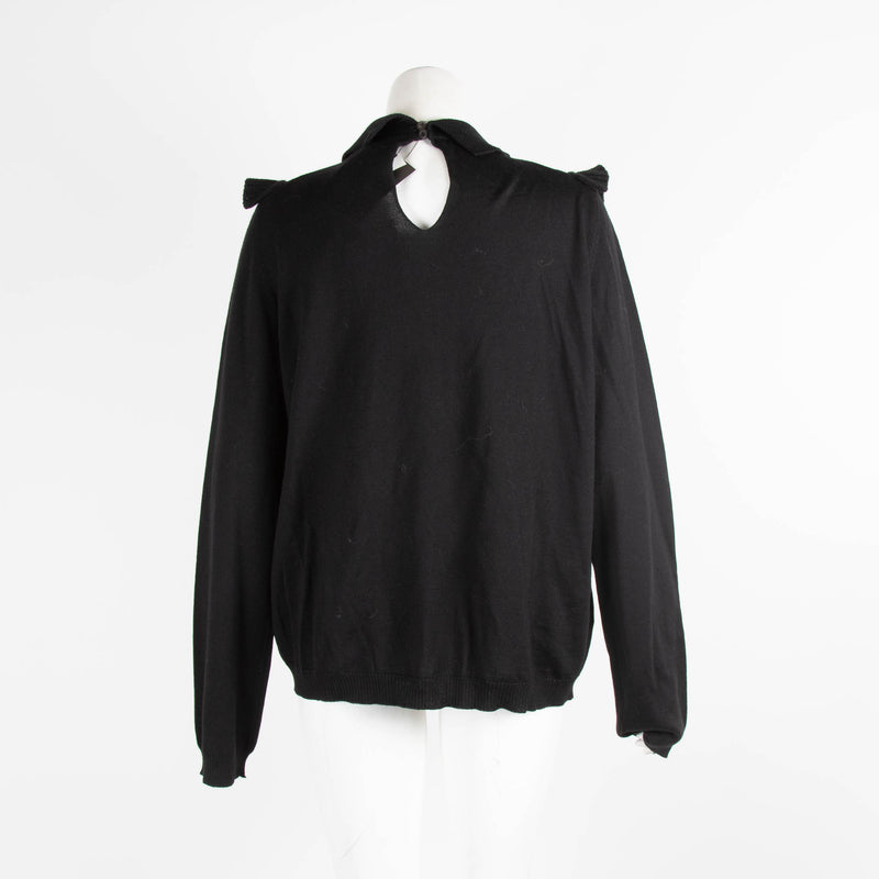 Prada Black Knitted Collared Jumper