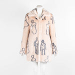 Shrimps Pale Pink Figure Outline Faux Fur Coat