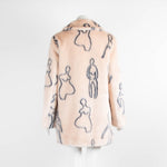 Shrimps Pale Pink Figure Outline Faux Fur Coat