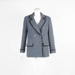 Claudie Pierlot Blue Houndstooth Blazer