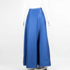 Carolina Herrera Blue Satin Gathered Maxi Skirt