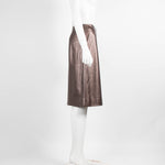 Santacroce Metallic Bronze Leather Skirt