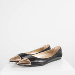 Jimmy Choo Black Pointed Mirror Toe Flat