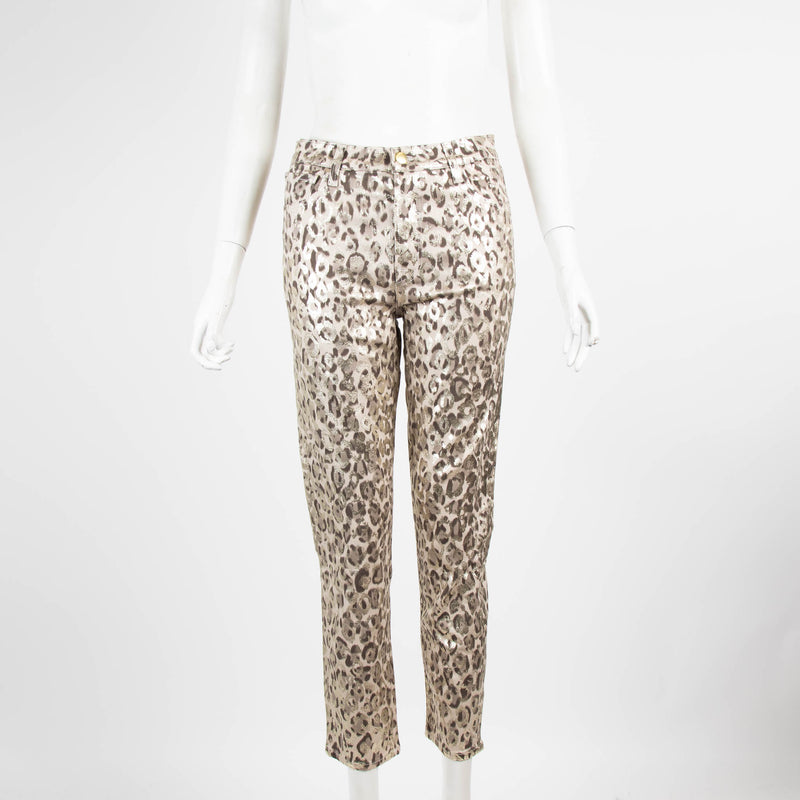 J Brank Metallic Leopard Print Jeans