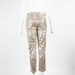 J Brank Metallic Leopard Print Jeans