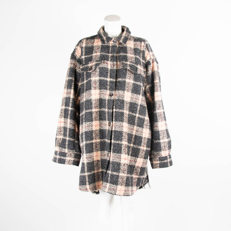 Munthe Tan Black White Check Overshirt