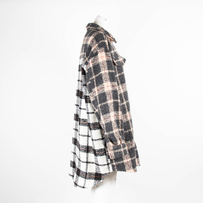 Munthe Tan Black White Check Overshirt