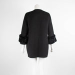 Siren Song Black Frock Coat with Fur Cuffs