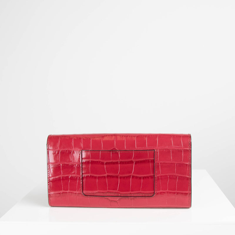 Mulberry Red Darley Embossed Leather Wallet