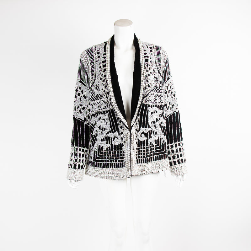 Khanum's Black Beaded Pearl Kamila Blazer