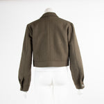 Anine Bing Khaki Buttoned Cropped Jacket