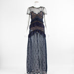 Self-Portrait Navy Lace Maxi Dress