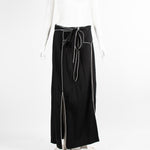 Maria Grazia Severi Black Maxi Skirt with White Trim