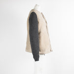 Maison Margiela Beige Shearling Wool Knitted Sleeve Jacket