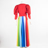 Suzannah London Red Dress with Rainbow Detailing