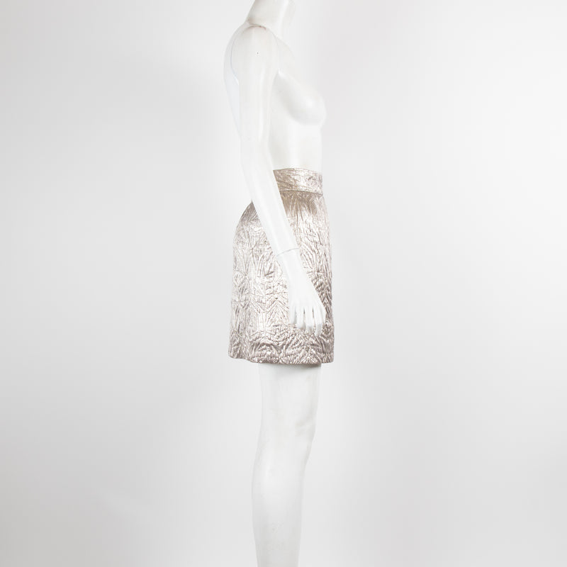 Emilio Pucci Metallic Silver Silk Lined Skirt