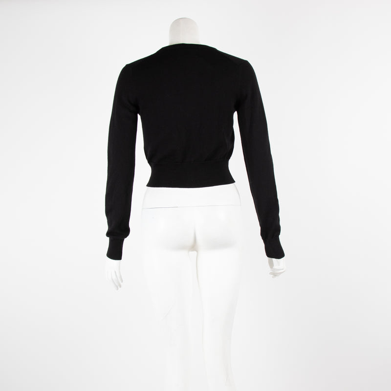 Dolce & Gabanna Black Wool Cropped Cardigan