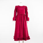 Seraphina Red Velvet Dress with Frills