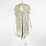 Nanette Lepore Gold Sequin Button Up Dress