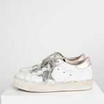 Golden Goose White with Glitter Star Trainers