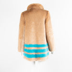 Shrimps Beige Coat with Turquoise Stripes