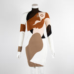 Fendi Intarsia Knit Turtleneck Dress