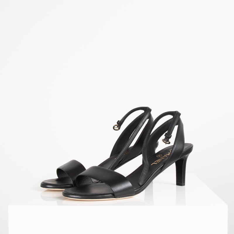 Chanel Black Sandal Kitten Heel