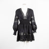 Zimmerman Black Lace Smock Waist Mini Dress