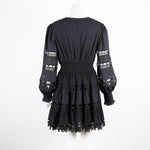 Zimmerman Black Lace Smock Waist Mini Dress