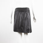 Theyskens' Theory Black Leather Mini Skirt