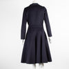 Oscar De La Renta Navy Belted Coat