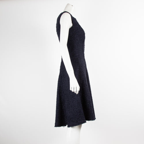 Carolina Herrera Navy Pearl Button Dress With Jacket