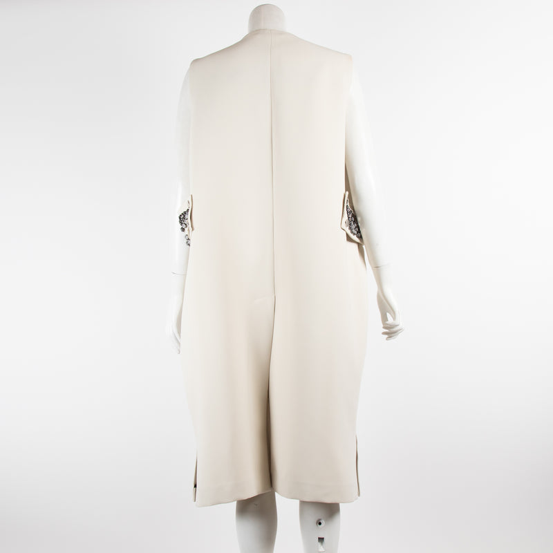 By Malene Birger Cream Embellished Sleeveless Coat